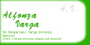 alfonza varga business card
